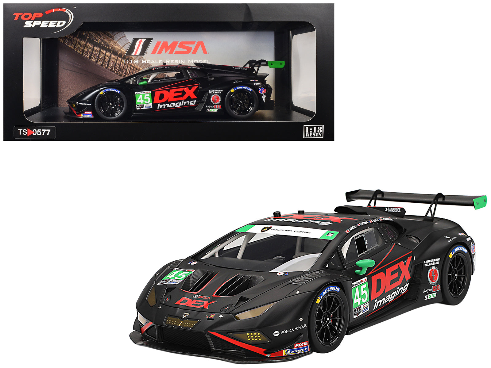 Lamborghini Huracan GT3 EVO2 #45 Graham Doyle - Danny Formal - Ashton Harrison - Kyle Marcelli "Wayne Taylor Racing with Andretti" "24 Hours of Daytona" (2024) 1/18 Model Car by Top Speed-DiecastModeler.com