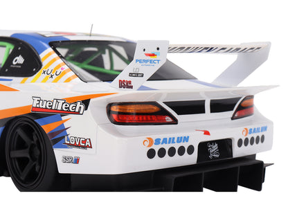 Nissan LB-Super Silhouette S15 SILVIA #555 Yukio Fausto "Formula Drift Japan" (2023) 1/18 Model Car by Top Speed