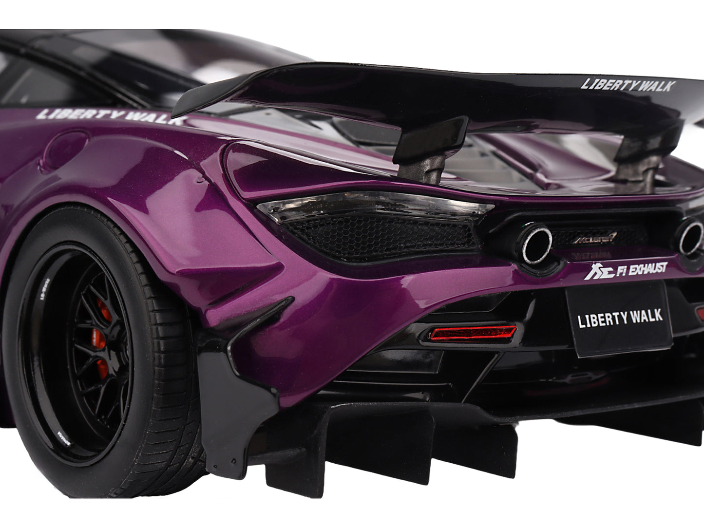 McLaren 720S "LB-Works" Purple Metallic with Black Top 1/18 Model Car by Top Speed