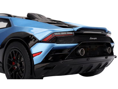 Lamborghini Huracan Sterrato Blu Aegir Blue Metallic with Matt Black Top 1/18 Model Car by Top Speed