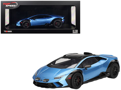 Lamborghini Huracan Sterrato Blu Aegir Blue Metallic with Matt Black Top 1/18 Model Car by Top Speed-DiecastModeler.com