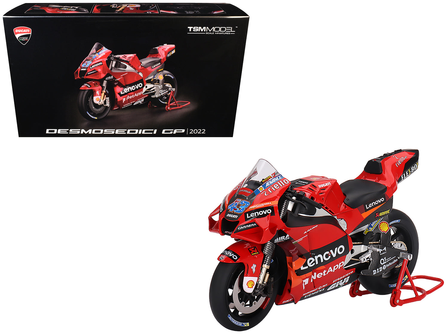 Ducati Desmosedici #43 Jack Miller "Presentation" "MotoGP World Championship" (2022) 1/12 Motorcycle Model by True Scale Miniatures-DiecastModeler.com