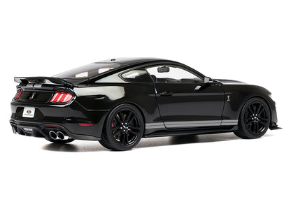 2022 Ford Mustang Shelby GT500 Black with Silver Stripes 1/18 Diecast Model Car by IXO Models-DiecastModeler.com