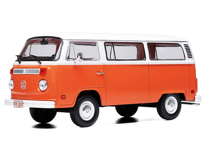 1974 Volkswagen T2 Bus Orange and White 1/24 Diecast Model by IXO Models