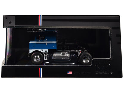 1950 Kenworth Bullnose Truck Tractor Blue with White Stripes 1/64 Diecast Model by IXO Models