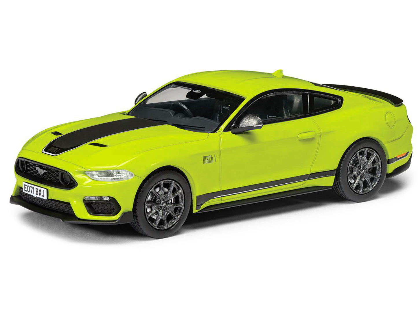 Ford Mustang Mk6 Mach 1 RHD (Right Hand Drive) Grabber Yellow with Black Stripes "Vanguards" Series 1/43 Diecast Model Car by Corgi