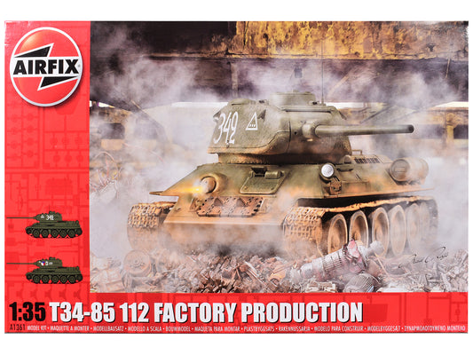 Level 3 Model Kit T34-85 112 Factory Production Tank with 2 Scheme Options 1/35 Plastic Model Kit by Airfix