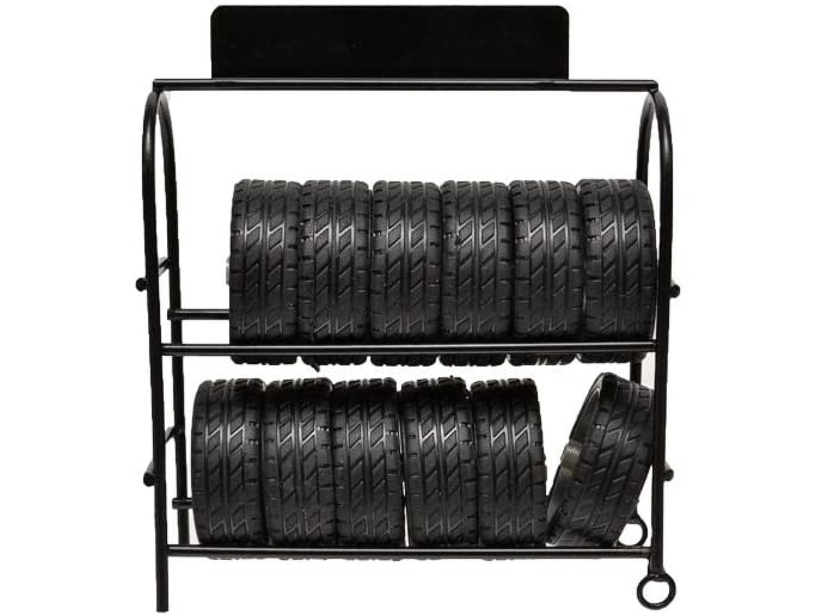 Metal Tire Rack with Rims and Tires for 1/24 Scale Models by American Diorama-DiecastModeler.com
