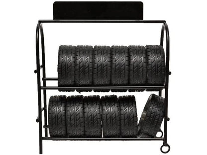 Metal Tire Rack with Rims and Tires for 1/24 Scale Models by American Diorama-DiecastModeler.com