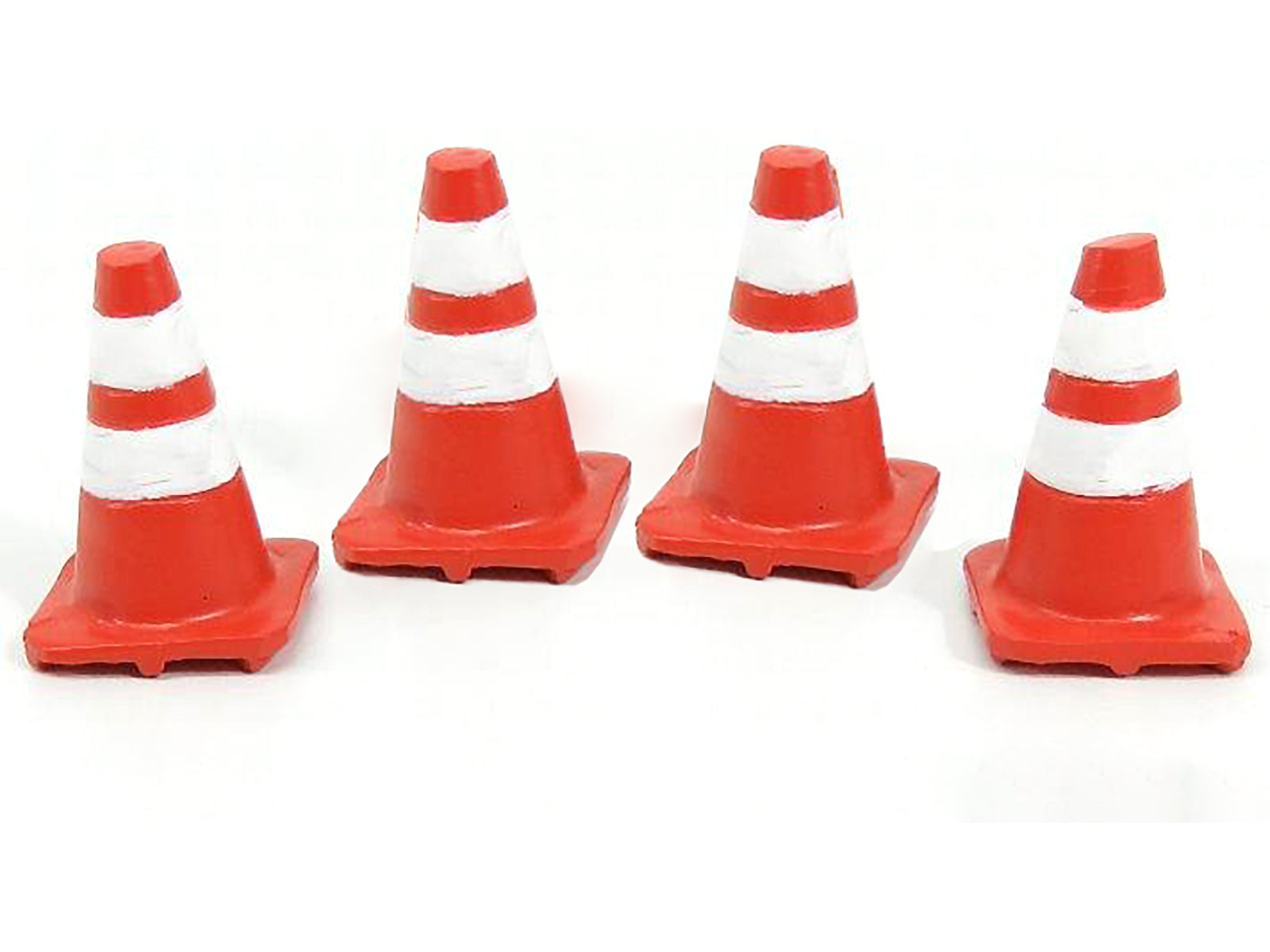 Traffic Cones Set of 4 Accessory For 1:24 Models by American Diorama-DiecastModeler.com