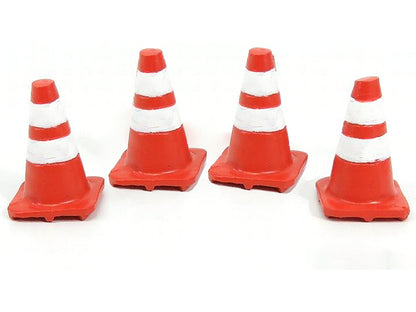 Traffic Cones Set of 4 Accessory For 1:24 Models by American Diorama