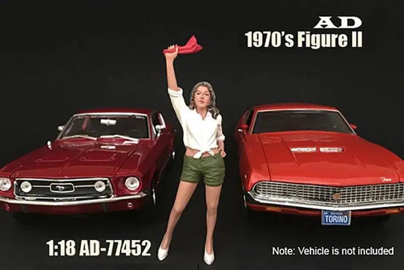 American Diorama Figurine - 70s Style Figure - II ( scale, Green/White) 1:18-DiecastModeler.com