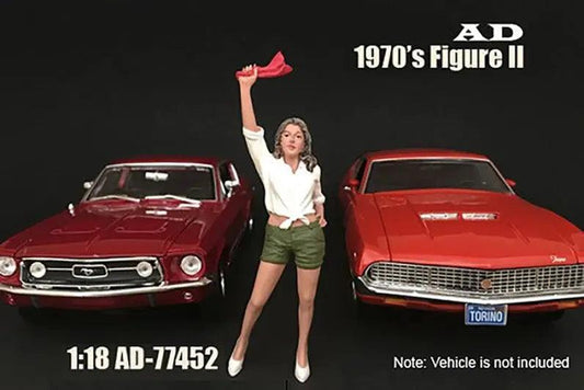 American Diorama Figurine - 70s Style Figure - II ( scale, Green/White) 1:18-DiecastModeler.com