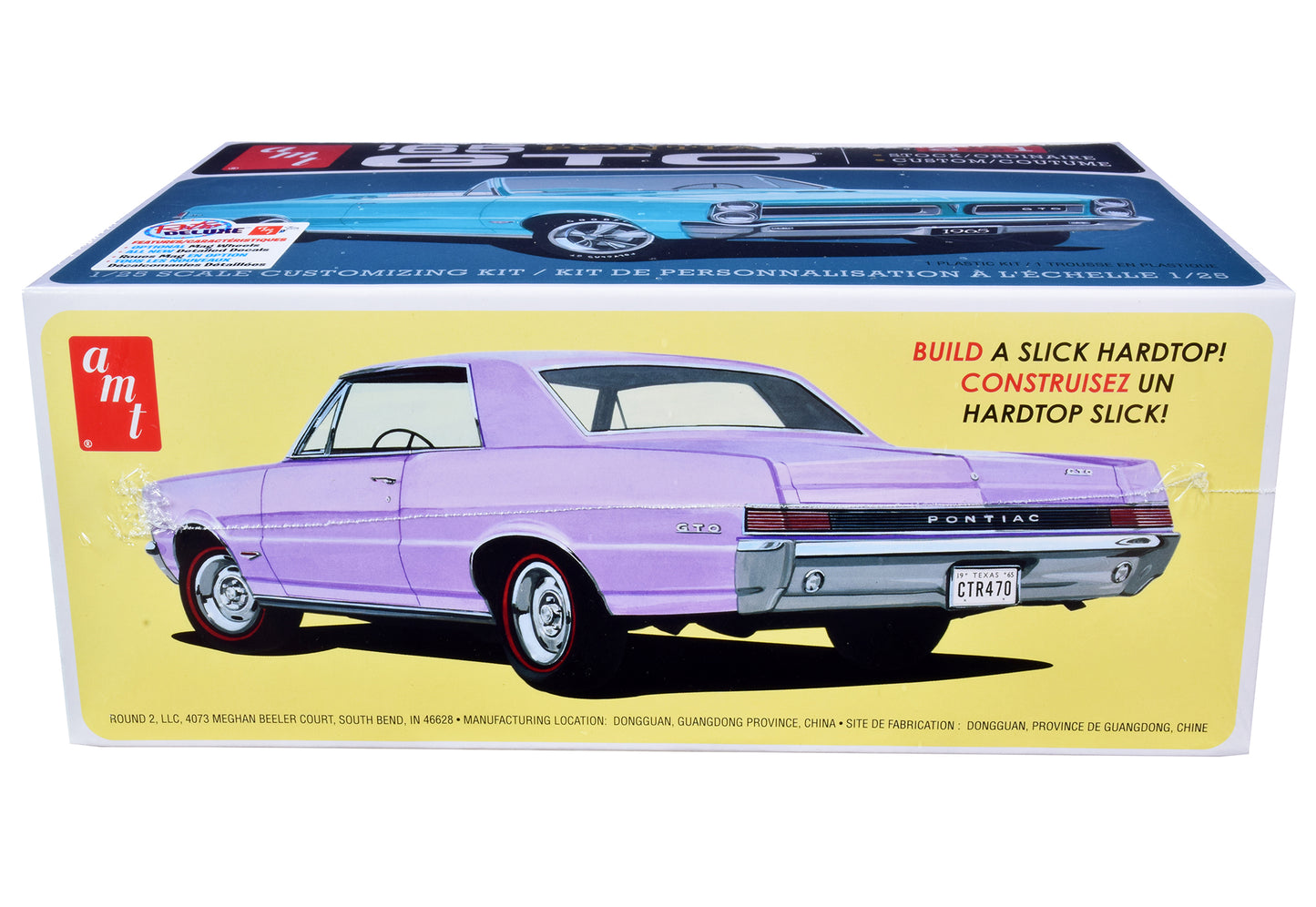 Skill 2 Model Kit 1965 Pontiac GTO 2-in-1 Kit 1/25 Scale Model by AMT-DiecastModeler.com