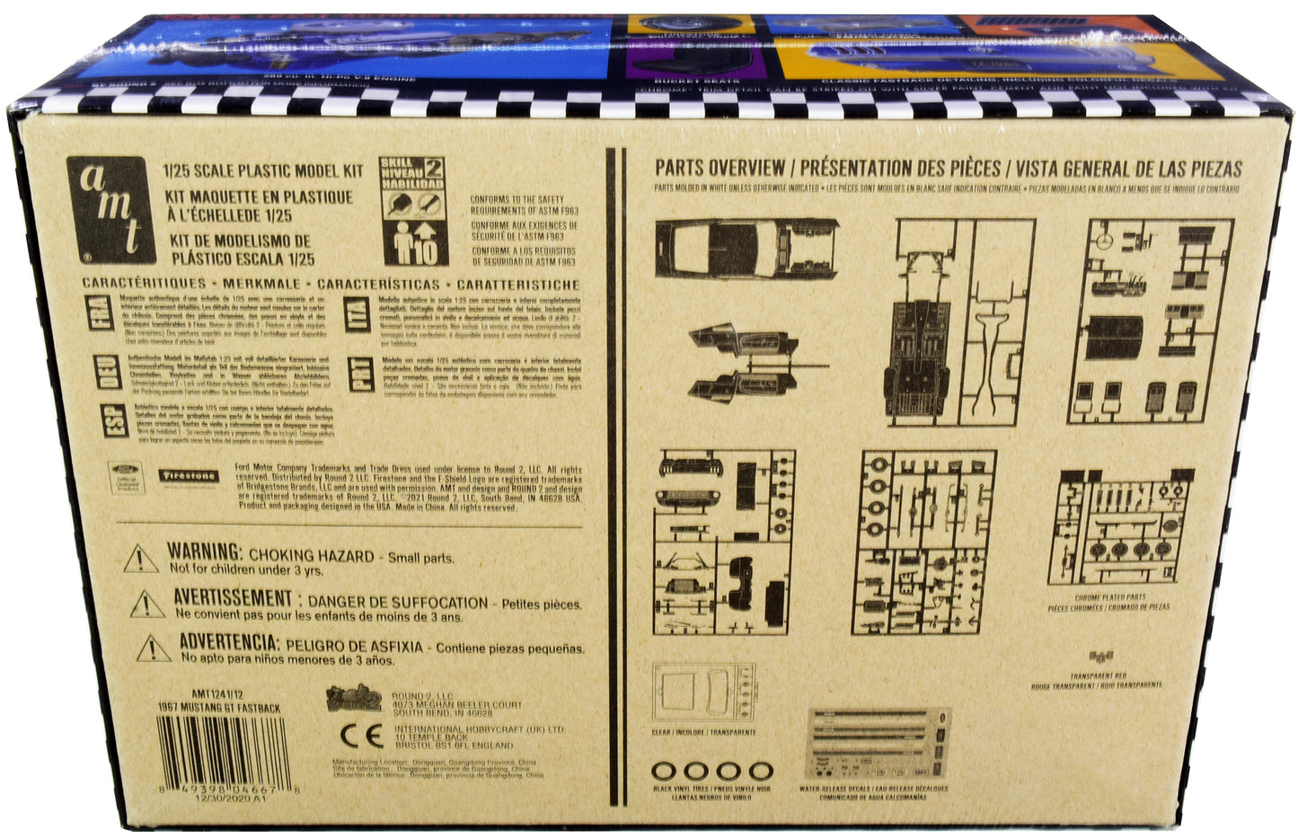 Skill 2 Model Kit 1967 Ford Mustang GT Fastback 1/25 Scale Model by AMT
