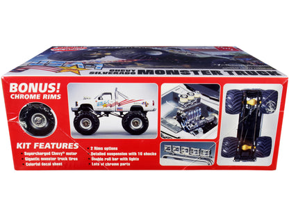 Skill 2 Model Kit Chevrolet Silverado "USA-1" Monster Truck 1/25 Scale Model by AMT-DiecastModeler.com