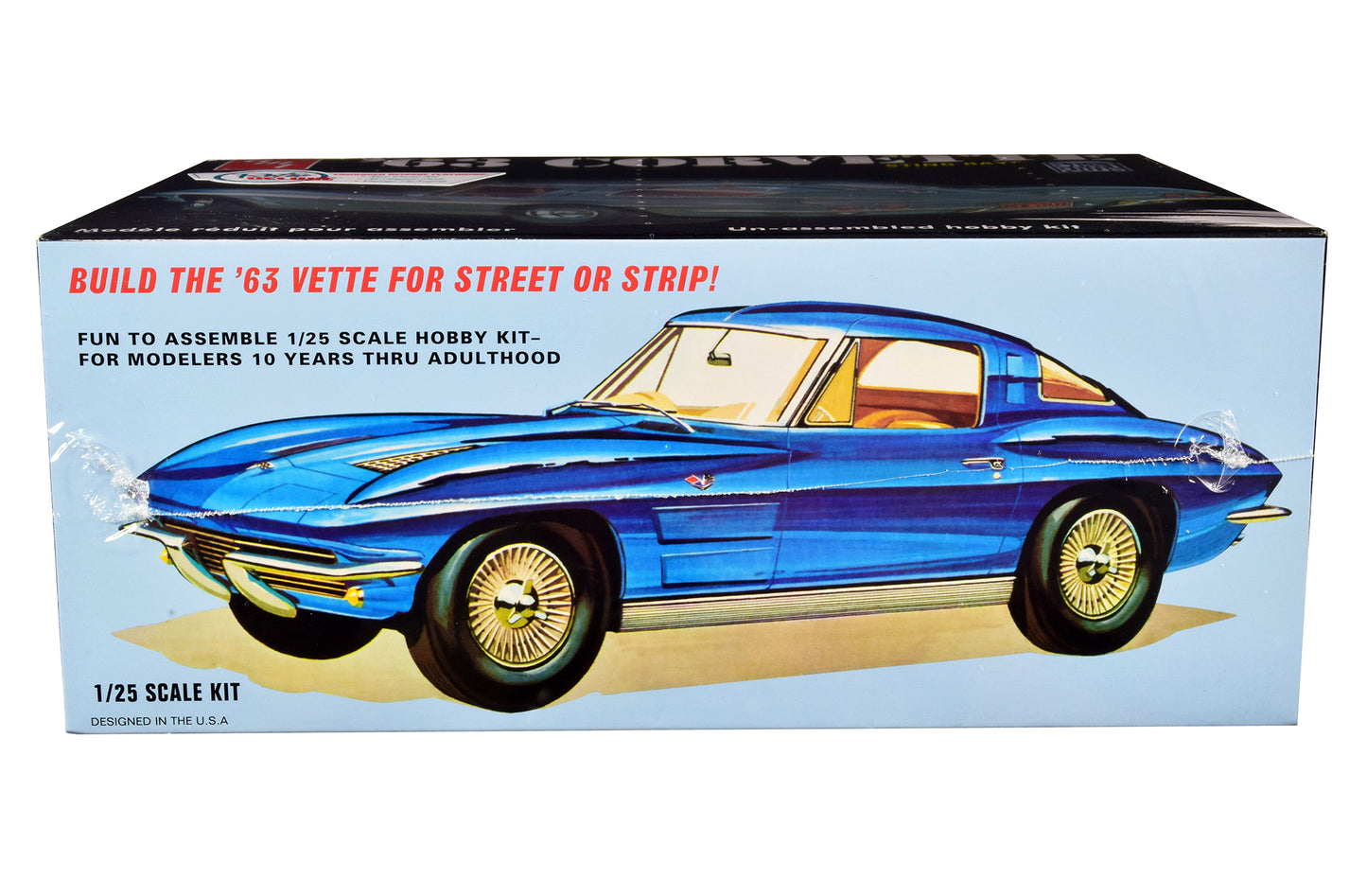 Skill 2 Model Kit 1963 Chevrolet Corvette Stingray 1/25 Scale Model by AMT