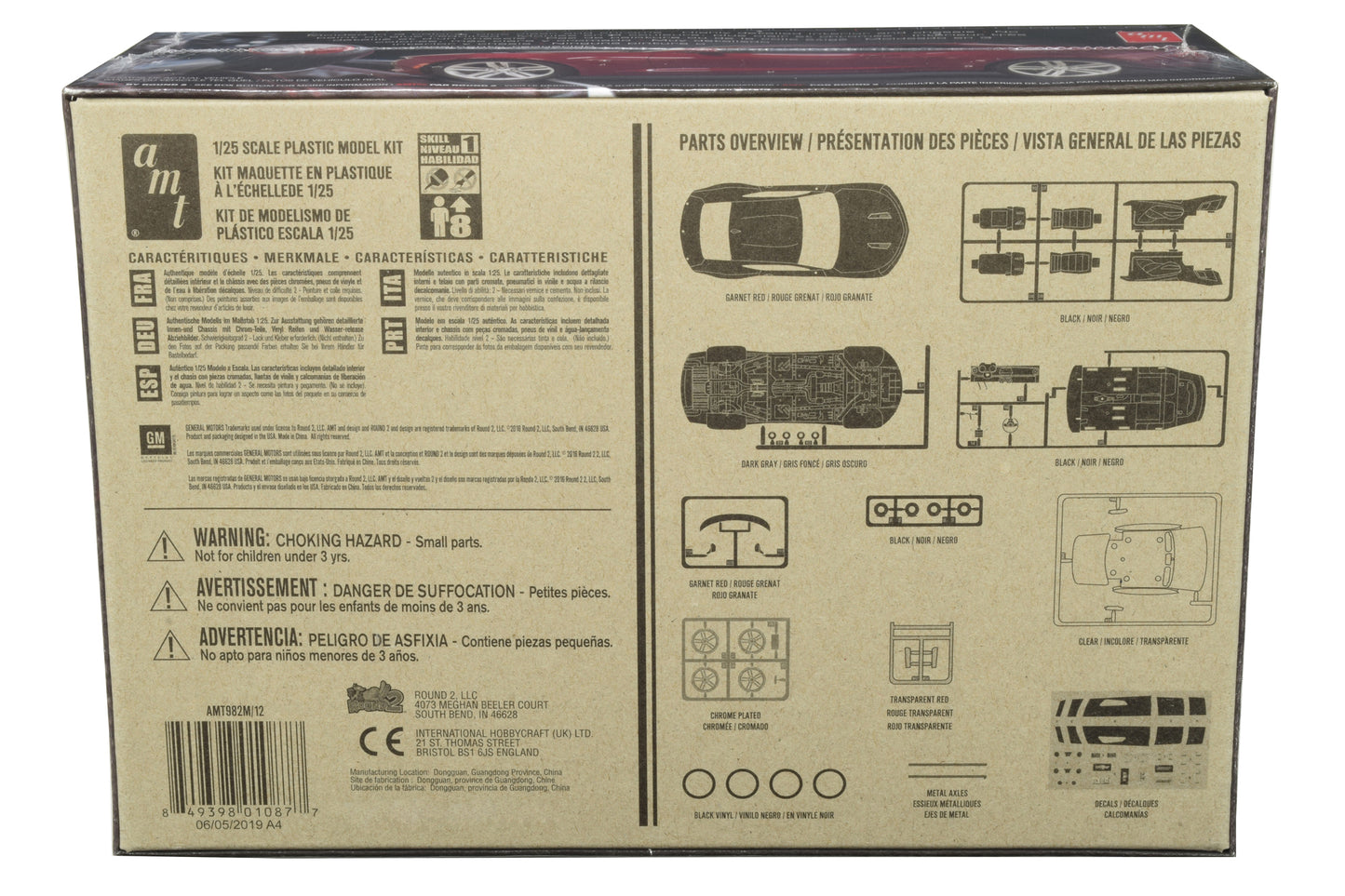 Skill 1 Snap Model Kit 2016 Chevrolet Camaro SS 1/25 Scale Model by AMT