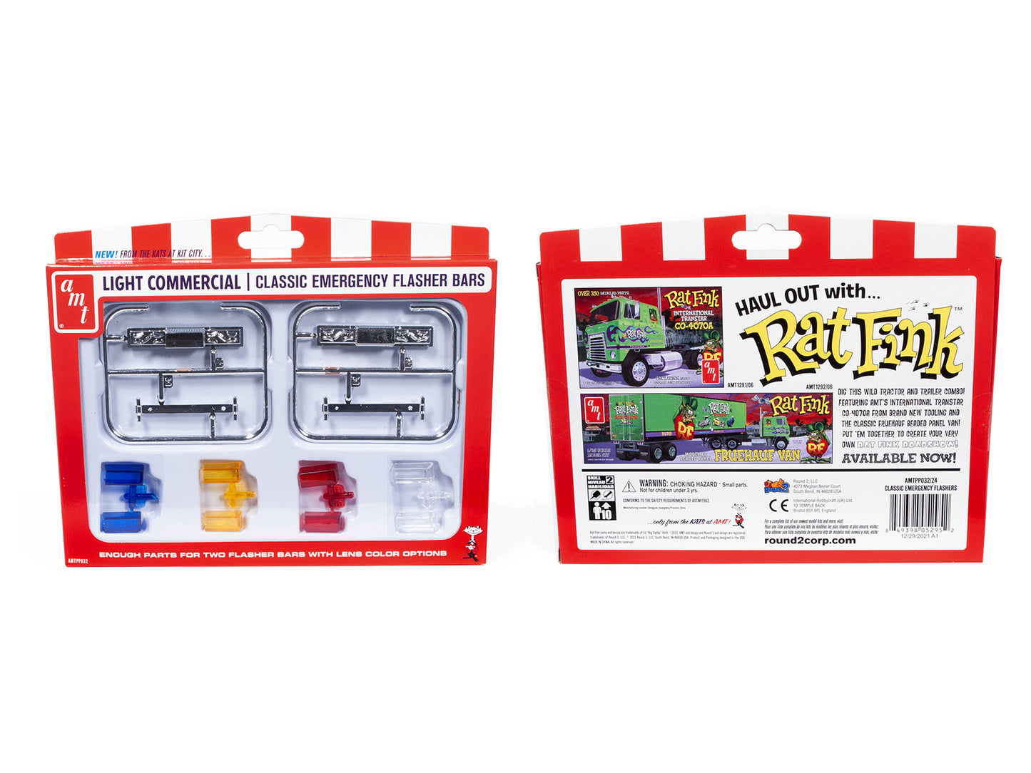 Skill 2 Model Kit Light Commercial Classic Emergency Flasher Bars Set of 10 pieces for 1/25 Scale Model by AMT