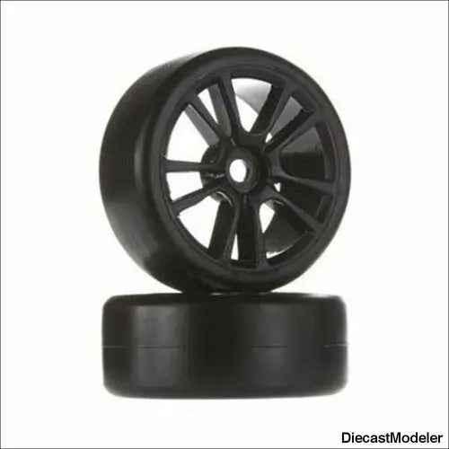 Associated Super Drift Wheel/Tire Combo Black Apex-DiecastModeler.com