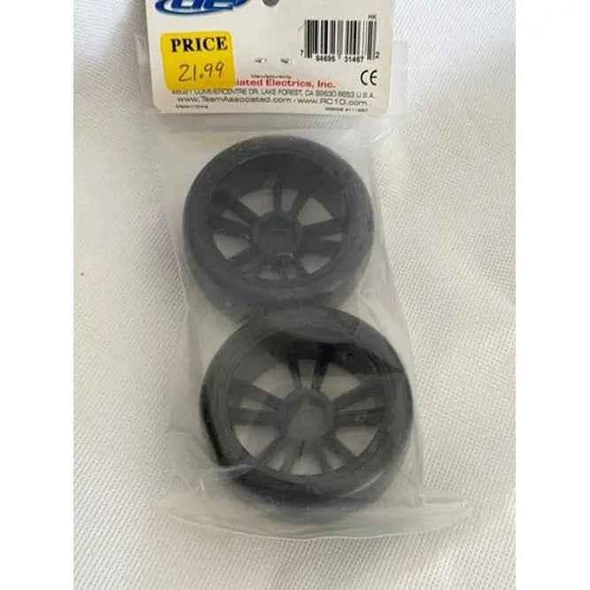 Associated Super Drift Wheel/Tire Combo Black Apex-DiecastModeler.com