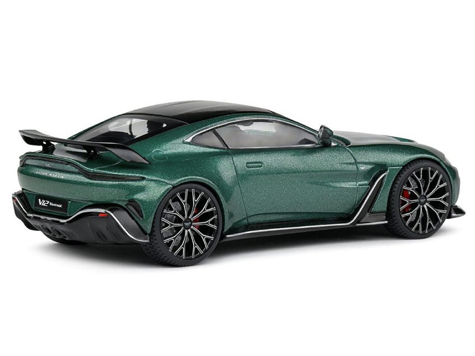 Aston Martin V12 Vantage Racing Green Metallic with Black Top 1/43 Diecast Model Car by Solido-DiecastModeler.com
