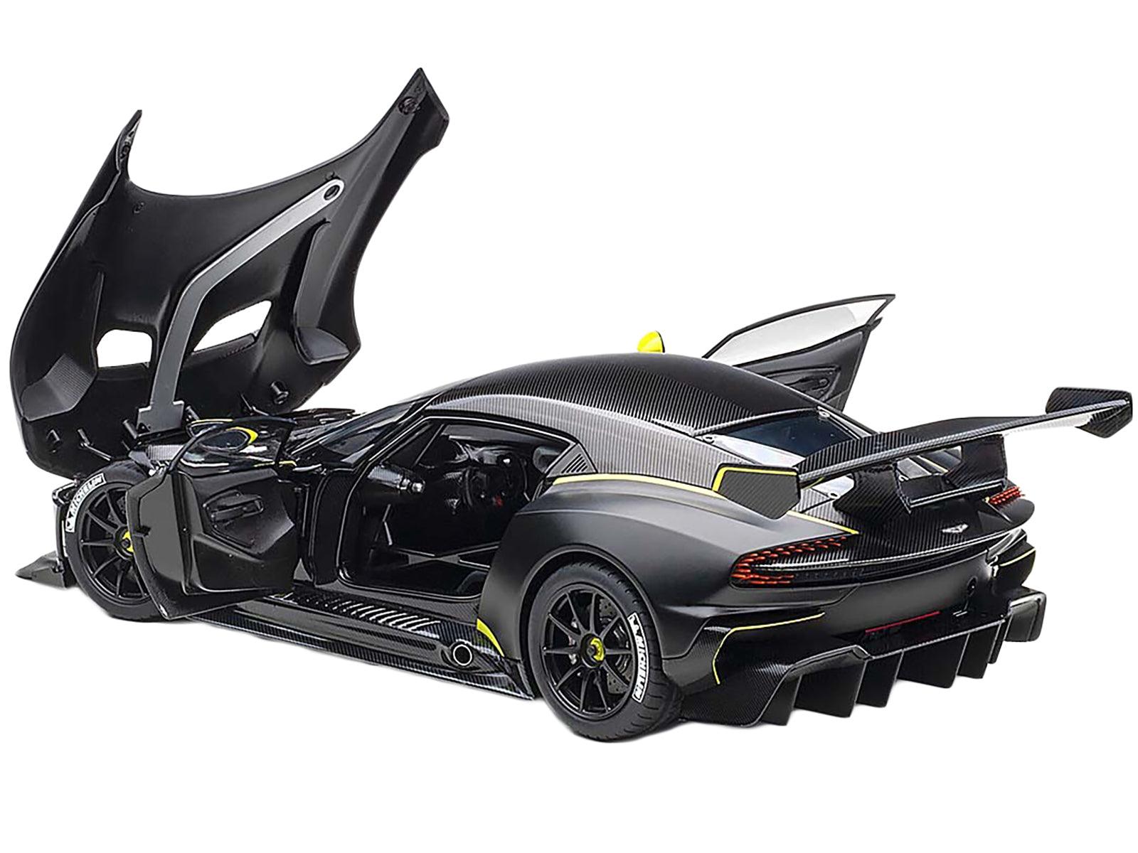 Aston Martin Vulcan Matt Black with Lime Green Stripes 1/18 Model Car by Autoart-DiecastModeler.com