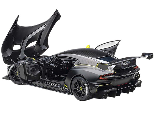 Aston Martin Vulcan Matt Black with Lime Green Stripes 1/18 Model Car by Autoart-DiecastModeler.com