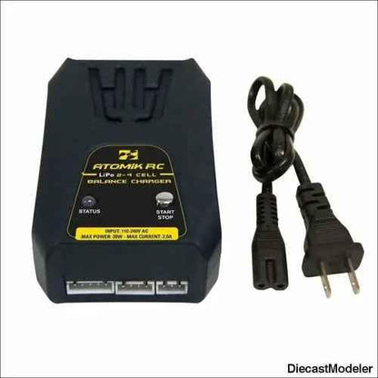Atomik RC 2-4 Cell LiPo Balance Charger-DiecastModeler.com