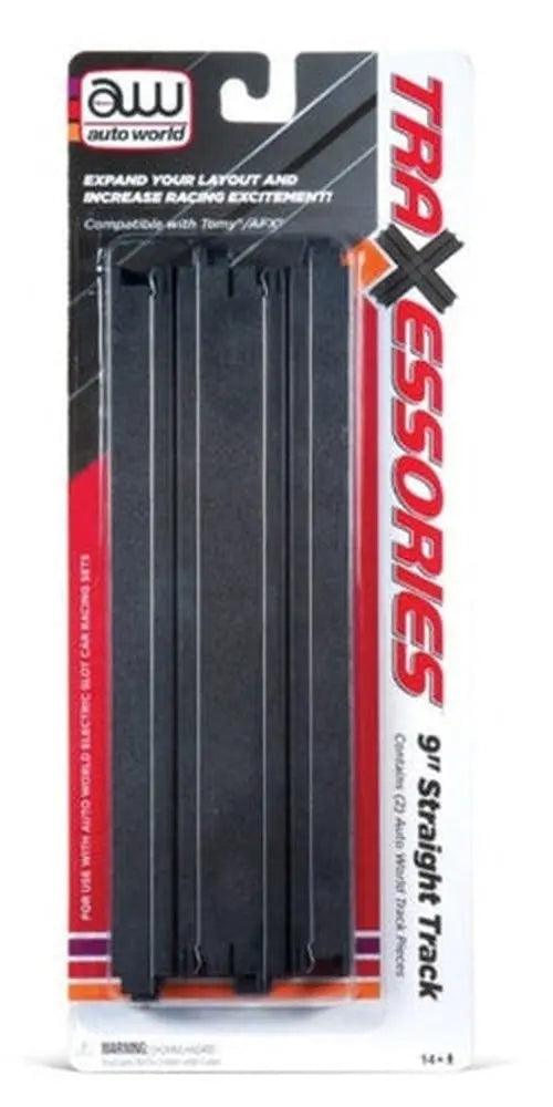 Auto World 9" Traxessories Straight Track - 2 Pack-DiecastModeler.com