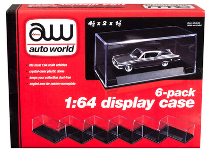 6 Collectible Display Show Cases for 1/64 Scale Model Cars by Auto World