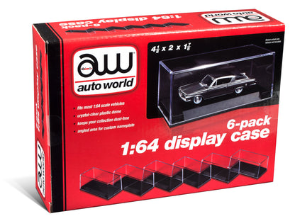 6 Collectible Display Show Cases for 1/64 Scale Model Cars by Auto World