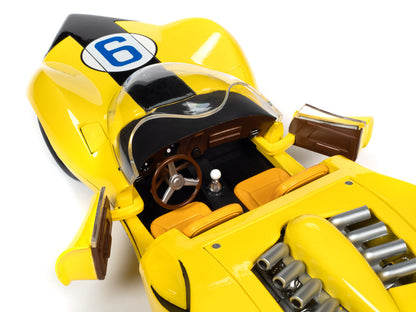 Shooting Star #9 Yellow and Racer X Figurine "Speed Racer" Anime Series 1/18 Diecast Model Car by Auto World