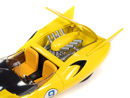 Shooting Star #9 Yellow and Racer X Figurine "Speed Racer" Anime Series 1/18 Diecast Model Car by Auto World