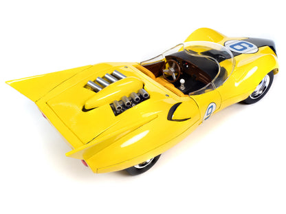 Shooting Star #9 Yellow and Racer X Figurine "Speed Racer" Anime Series 1/18 Diecast Model Car by Auto World