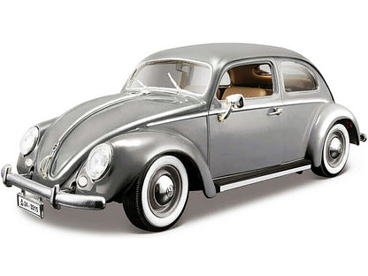 1955 Volkswagen Kafer Beetle Gray 1/18 Diecast Model Car by Bburago
