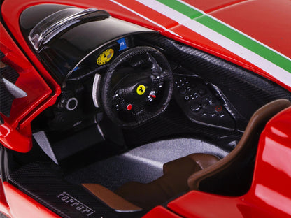 Ferrari Monza SP1 Red with Italian Flag Stripes "Signature Series" 1/18 Diecast Model Car by Bburago