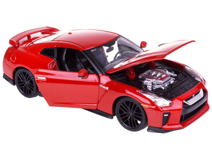 2017 Nissan GT-R R35 Red 1/24 Diecast Car Model by BBurago-DiecastModeler.com