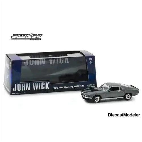 Case of John Wick Ford Mustang BOSS 429 Hard Top 1969, 1:43 scale diecast-DiecastModeler.com