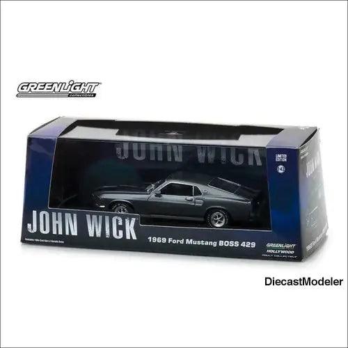 Case of John Wick Ford Mustang BOSS 429 Hard Top 1969, 1:43 scale diecast-DiecastModeler.com