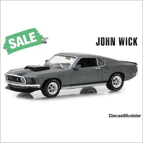 Case of John Wick Ford Mustang BOSS 429 Hard Top 1969, 1:43 scale diecast-DiecastModeler.com