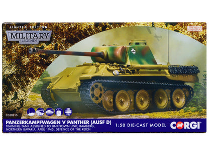 Panzerkampfwagen V Panther (Ausf D) Tank "Training Unit Bamberg North Bavaria Defence of the Reich" (1945) German Army "Military Legends" Series 1/50 Diecast Model by Corgi