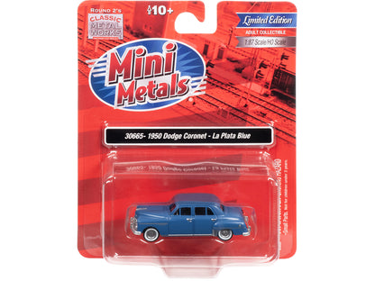 1950 Dodge Coronet La Plata Blue 1/87 (HO) Scale Model Car by Classic Metal Works