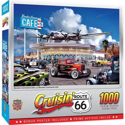 CRUISIN’ ROUTE 66 BOMBER COMMAND CAFÉ 1000 PIECE JIGSAW PUZZLE-DiecastModeler.com