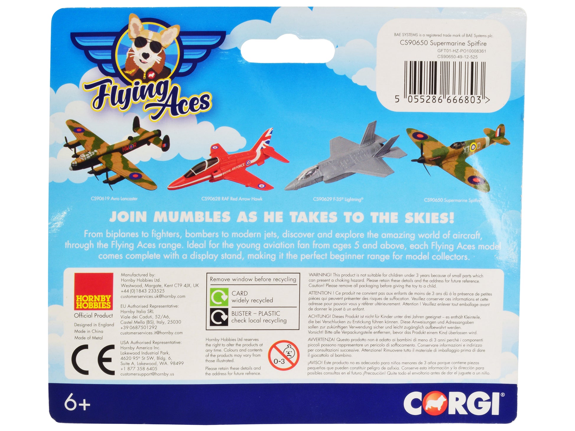 Supermarine Spitfire Fighter Aircraft "RAF" "Flying Aces" Series Diecast Model by Corgi-DiecastModeler.com