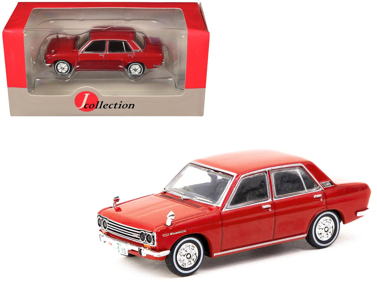 Datsun Bluebird 1600SSS (P510) RHD (Right Hand Drive) Red "J Collection" Series 1/64 Diecast Model by Tarmac Works-DiecastModeler.com