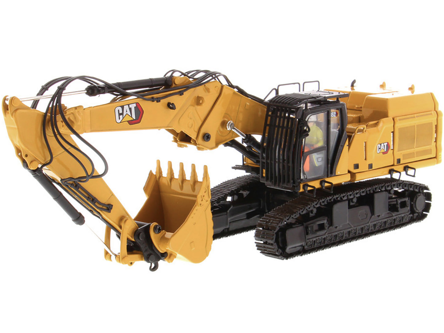 CAT Caterpillar 352 Ultra High Demolition Hydraulic Excavator with Operator and Two Interchangeable Booms "High Line Series" 1/50 Diecast Model by Diecast Masters