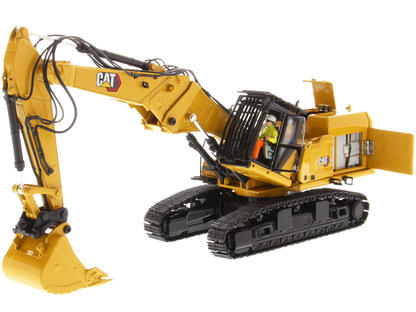 CAT Caterpillar 352 Ultra High Demolition Hydraulic Excavator with Operator and Two Interchangeable Booms "High Line Series" 1/50 Diecast Model by Diecast Masters