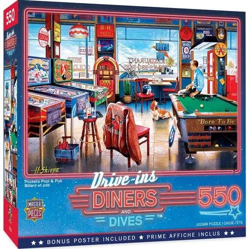 Drive Ins - Diners and Dives 550 Pcs Jigsaw Puzzle-DiecastModeler.com