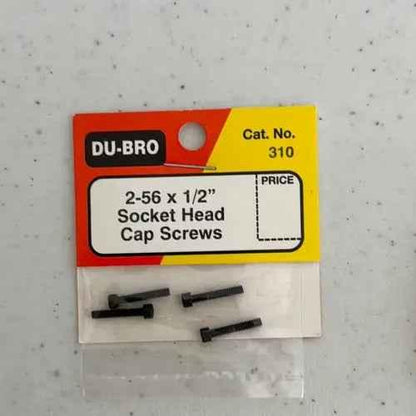 Dubro Socket Head Screws 2-56x1/2 (4)-DiecastModeler.com